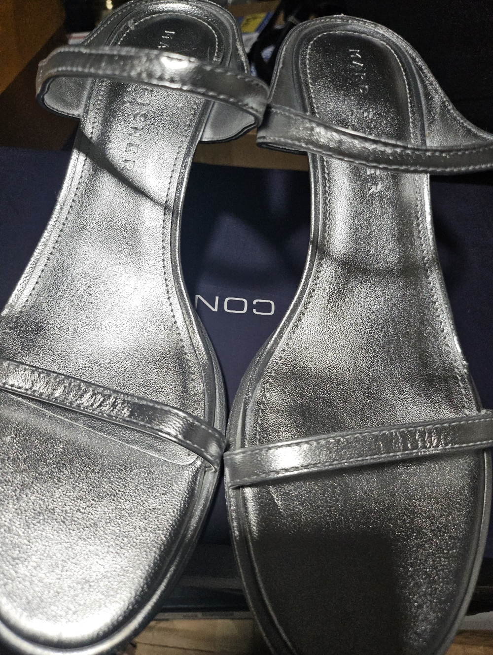 Marc Fisher Metallic Silver Dress Sandals